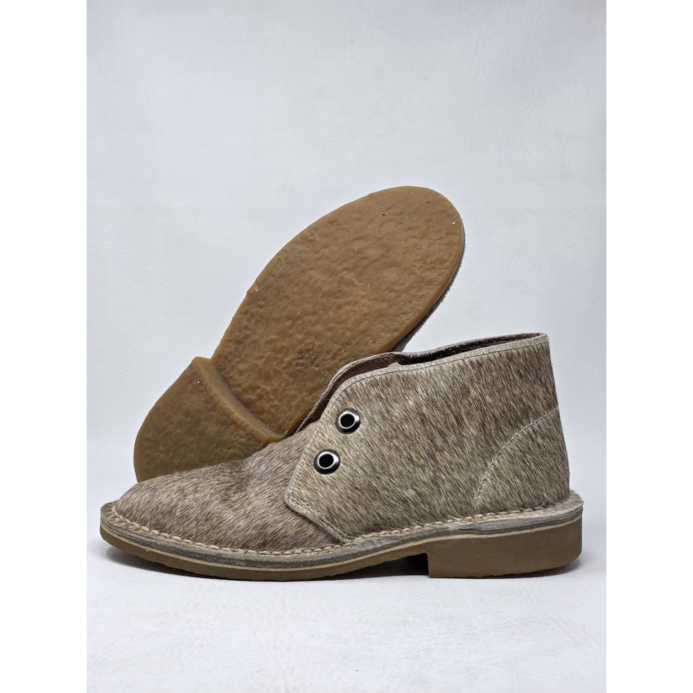 UWEZO Women's Size 8 Cowhide Hair Desert Boots Handmade Africa Chukka